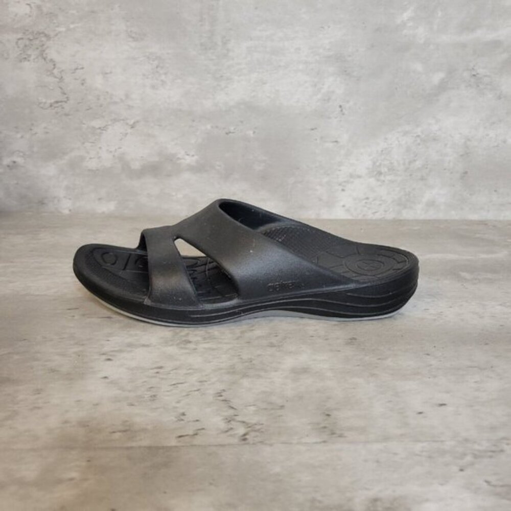 Aetrex Lynco Slide Womens Size 6 Black Bali Orthodic Slip On Sandal Shoe
